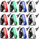 Treela 12 Pieces Battery Boat Navigation Lights Battery Powered Kayak Lights for Night Operated Boat SternLed Boats Safety for Pontoon,Dinghy 4 Types Flashing Mode (Red, Green, White, Blue)