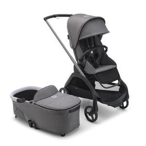 Bugaboo Dragonfly City Stroller – 2-in-1 Full-Size Bassinet & Toddler Seat – One-Hand Fold, All-Terrain Suspension, Large Storage Basket, Urban Lightweight Stroller with Sun Canopy - Grey Melange
