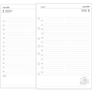 newestor 2025-2026 Daily Planner Refill for Mini Binders, Day on One Page, July 2025 to June 2026, 5-1/2" x 8-1/2", 7 Holes