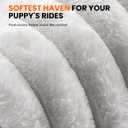 Center Console Dog Car Seat for Small Dogs with Bunny Fleece, Anti-Slip Booster Car Seat with Collar Hook, Triple Protection, Portable Washable, for Pets Up to 13.5lbs (Brown-Orange)