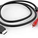 HDMI to RCA Cable, 1080P 5ft/1.5m HDMI Male to 3-RCA Video Audio AV Cable Connector Adapter Transmitter for TV HDTV DVD(NO Signal Conversion Function)