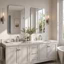 2-Pack 22x30 Inch Brushed Nickel Rounded Rectangle Vanity Mirrors