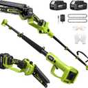 Electric Pole Saw, 6-Inch Cordless Mini Chainsaw with Extension Pole, Extendable to 16 ft, 2x4.0Ah Batteries, Tool-Free Chain Tensiong, Electric Pole Chainsaw for Tree Trimming & Thick Branch Cutting