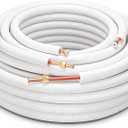 Relaxweex 50 ft Mini Split Line Set 1/4" & 1/2" O. D. Copper Aluminum Tubes with Insulation for Mini Split Air Conditioner Heat Pump System Residencia