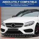 Front Grill Grille for 2015-2018 Mercedes Benz W205 C-Class C200 C250 C300 C350 C400 Silver Diamond Front Bumper Grill Direct Fit Replacement ABS Plastic with Emblem Grille
