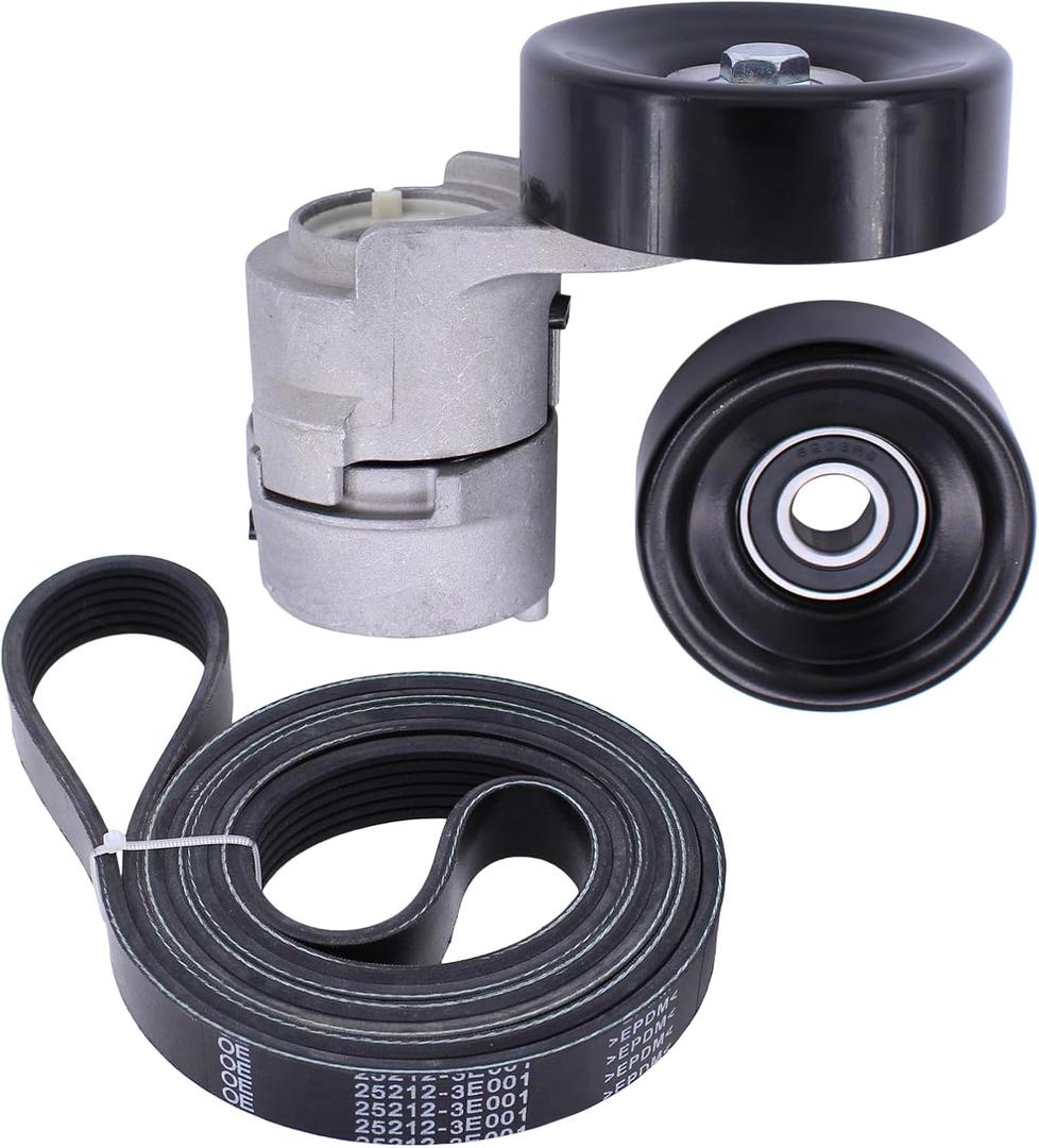 ApplianPar Belt Tensioner Serpentine Idler Pulley kit for Hyundai Santa Fe 2.7 2007-2009, Kia Optima 2.7 2006-2010, Rondo 2.7 2007-2011
