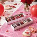 50Pcs 8x2.2x2 Inches Chocolate Covered Strawberry Boxes, Mcaron,Truffle,Chocolate Boxes Empty & Bakery Boxes for Cake,Strawberry,Dessert,Bonbon & Sweet Boxes Party Favors