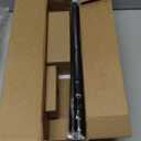 KAMANINA Curtain Rods for Windows 28 to 48 Inches, Black Curtain Rod 32 to 58 inch (2.6-4.8ft), 7/8 Inch Decorative Drapery Rod with Round Finials