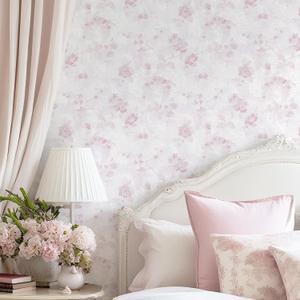 Dimoon 393"x17.3" Pink Wallpaper Floral Contact Paper Peel and Stick Wallpaper White Vintage French Country Renter Friendly Bathroom Boho Flower Removable Wall Paper Kitchen Self Adhesive Vinyl Roll