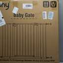 keny 29"-42.5" Baby Gate for Stairs, Auto Close Safety Dog Gate, Pressure Mounted Easy Walk Through Pet Gate for Doorways, Durable Stair Gate, 30" Tall, White
