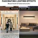 . Long Outdoor LED Wall Lights, Modern Exterior Garage Wall Light,Outside Light Fixtures For House,Patio,Front Porch,36W Black Outdoor Wall Sconce Waterproof 2 Pack,3000K Warm White, 40 IN-2 PCS
