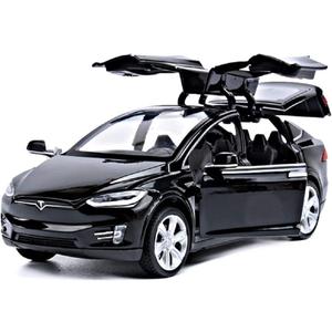 Toy Car Model X, Pull Back Car Toys Alloy Vehicles with Lights and Sound 1:32 Scale Model Car (Black)