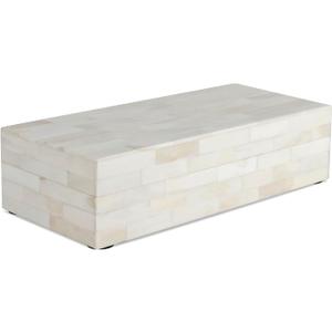 Handicrafts Home Decorative Storage Box with Lid 10x4.5x2.5 Modern Home Decor Organizer, Memory Box & Jewelry Storage- Decorative Boxes for Living Room & Shelf Decor- Classic Plain- White