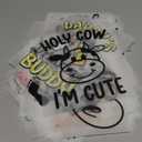 Kaciola Baby Shower Games Iron on Transfers, 30 Sheets DTF Transfers Ready to Press Baby Bodysuit Making Heat Transfer Stickers Iron on Decals for T Shirts Hoodie DIY Crafts (Cute)