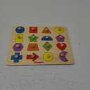 Coogam Montessori Toy Wooden Shape Peg Puzzle, Fine Motor Color Matching Sorting Board, Early Learning Educational Activity Toy Gift for Preschool Toddler Baby 3 4 5 Year Old