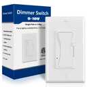 0-10V LED Dimmer Switch, Low Voltage Dimmer Switch for Dimmable LED Lights, CFL, Halogen and Incandescent Bulbs, Single-Pole or 3-Way, Wallplate Included, ETL Listed (White, 1 Pack)