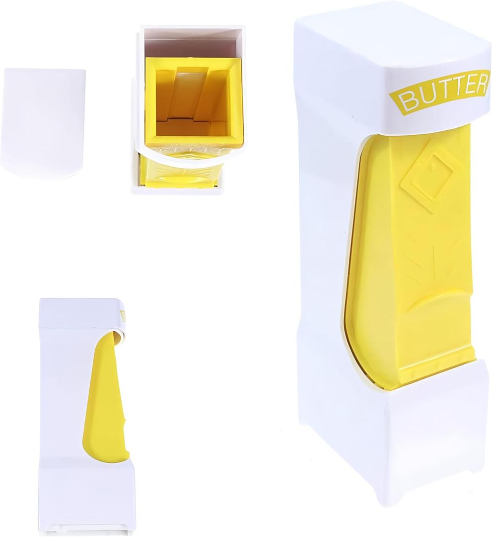 Butter Cutte, Simple One Click Stick Butter Cutter - Butter Cheese Cutter - Butter Dispenser to Store Butter for Making Bread, Cakes, Cookies. (Yellow)