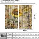Sunflower Curtains, Country Style Sunflower Wood Window Decor for Living Room Bedroom Yellow Floral Farmhouse Country Curtains 2 Piece Set, 42x45 Inch