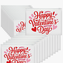 Kacctyen 100 Pack Happy Valentine's Day EVA Bags Bulk Galentine Reusable Clear Teacher Women Gift Pouches with Zipper Waterproof Bag for Candy Jewelry Bestie Galentine Gang Squad Party Supplies