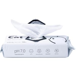 Cat Cleaning Wipes  Catnip-Infused, Fragrance-Free Grooming Wipes Made with Food-Grade Formula, Helps Reduce Plaque & Gently Clean Fur, Paws, & Teeth, 100 Count