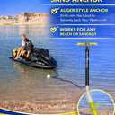 SandShark Supersport 3.0 Shallow Water Anchor - Great Jet Ski, PWC, Pontoon Boat Accessory - Adjusts 29"-48" w/Case
