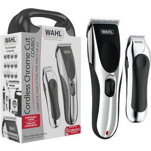 Wahl Clipper Cordless Chrome Pro Hair Clippers for Men and Battery Hair Trimmer Combo for Full Haircuts and Touch-Up Trims – Model 3026590