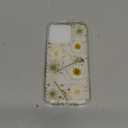 for iPhone 16 Pro Clear Case with Pressed Real Flowers Design,Glitter Cute White Floral Pattern Slim Soft TPU Protective Women Girl's Phone Cover for iPhone 16 Pro