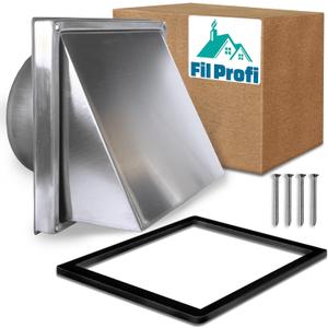 (6 inch) Wall Mounted Vent Cover with Magnetic Lock. Exhaust Duct Kit for Outdoor Use. Deflector for Kitchen Fan.