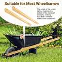 Wheelbarrow Handles Replacement Kit,59'' Wooden Wheel Barrow Parts,with 2 Heavy Duty Wheelbarrow Wedge,Easy Install