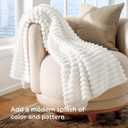 Bedsure GentleSoft White Throw Blanket for Couch - Cozy Soft Fleece Summer Throw Blankets for Bed, Cute Small Gift for Women Girls, House Bedroom Decor Aesthetic, Off White, 50x70 Inches, Throw XL