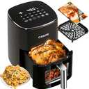 Air Fryer 12 Preset with Viewing Window, 6Qt Large Capacity, 400℉ Max Crisp, Airfryer, Bake, Roast, Dehydrate, Reheat, 1700W Quick Even Easy Meals, Nonstick Dishwasher Safe Basket