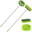2 Pack Car Wash Brush with Long Handle, 62" Microfiber Car Wash Mop and Car Washing Brush Combo Set, Scratch-Free Soft Bristle Car Wash Mop Brushes Cleaning Kit for Exterior Car, Truck, RV, Boat