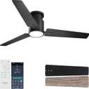 CJOY Ceiling Fan with Lights, 48 Inch Low Profile Ceiling Fans with Light and Remote, Reversible DC, Flush Mount, 3CCTDimmable, Modern Indoor/Outdoor Design for Bedroom, Living Room, Patio, Kitchen