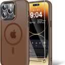 Magnetic Case for iPhone 14 Pro Max with Screen Protector, Compatible With Magsafe Ultra Slim Translucent Matte Shockproof Protection Phone Cover-Brown