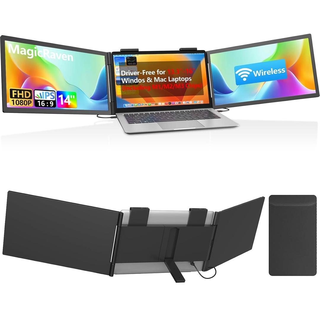 One Cable Plug & Play Laptop Screen Extender, Portable Monitor - 14" Inches