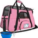 PetAmi Airline Approved Pet Carrier for Cat, Soft Sided Dog Carrier for Small Dogs, Cat Travel Supplies Accessories for Indoor Cats, Ventilated Pet Carrying Bag Medium Large Kitten Puppy, Small Pink (Small - 17"L x 10.2"W x 11.2"H)