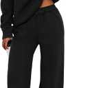 XIEERDUO Sweatsuits Women 2 Piece Outfit Matching Lounge Sets Fall Outfits 2025 Fashion Clothing Crewneck Track Suits (Medium, Black)