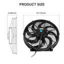 JDMSPEED New 14'' Inch Universal Slim Pull Push Racing Electric Radiator Fan Engine Cooling