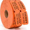 L LIKED Raffle Tickets Double Rolls 1000 Per Roll 50/55 Raffle Tickets for Events,Carnivals, Entry, Class Reward, Prizes(Orange)