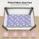 Baby Mini Crib Sheets Girl, Portable 38x26 Pack and Play Sheets Fitted for Playard and Pack N Play Mattress, 3-Pack Soft Microfiber Pink Purple Rainbow