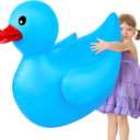 Hungdao 1 Pack 4 Feet Giant Inflatable Duck Huge Rubber Duck Large Blow up Pool Float for Summer Beach Swimming Pool Carnival Birthday Party Parade Decoration (Blue)