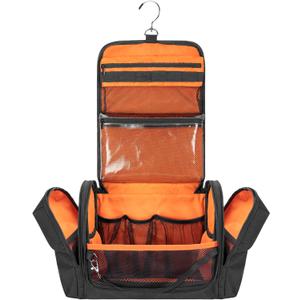 Tactical Toiletry Travel Bag for Men, Hanging Dopp Kit Hygiene Bag Shower Organizer with Hook for Toiletries and Shaving Care, Black (Empty Bag)