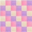 Riakrum 100 Tiles 12 x 12 Inch Foam Puzzle Floor Mats with Borders 0.4 Inch Thickness Interlocking EVA Foam Floor Tiles Soft Safe Play Mats for Exercise Gym Workout Nursery Home(Pink, Purple, Beige)