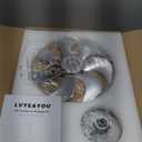 Chandelier Ceiling Fan, 20" Farmhouse Fandelier Ceiling Fans with Lights, Rustic Hanging Geometric Pendant Light Fixture for Bedroom, Dining Room, Kitchen Island, Foyer, Hallway-Silver