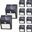 Solar Lights Outdoor [10 Pack /3 Working Mode], Solar Security Lights Solar Motion Sensor Lights Wireless IP 65 Waterproof Outdoor Lights for Garden Fence Patio Garage (42LED)