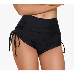 Period Swimwear for Teens, Menstrual Leakproof Bikini Bottoms, Drawstring Bathing Suit Bottoms for Girls, XS, Black
