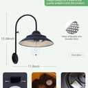 Goodeco Solar Barn Lights for Outside - Metal Design Outdoor Lights with Motion Sensor, 4 High Efficiency Solar Panels and one Clear Glass LED Edison Bulb, Chicken Coop Lights & More (Black 2P)