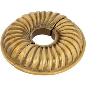 Renovators Supply Manufacturing Aluminum Escutcheon Plate 3.13 in OD Escutcheon 1/2 in IPS Lacquered Antique Gold Finish Radiator Flange (Gold Le Cruller)