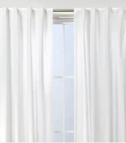 GFI LINEN CLUBS Cotton White Sheer Curtain Panels - Set of 2, 50x84, Lightweight and Airy, Semi-Transparent, Window Treatment Living Room, Bedroom, Kitchen, Easy to Hang, Rod Pocket, Machine Washable