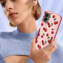 for Moto G 5G 2024 Case Women - Cute Girls Phone Cover Girly Kawaii Aesthetic Unique Design Cheery Heavy Duty Protective Shockproof Military Grade Teens for Motorola Moto G 5G 2024 Cases (Cherry)